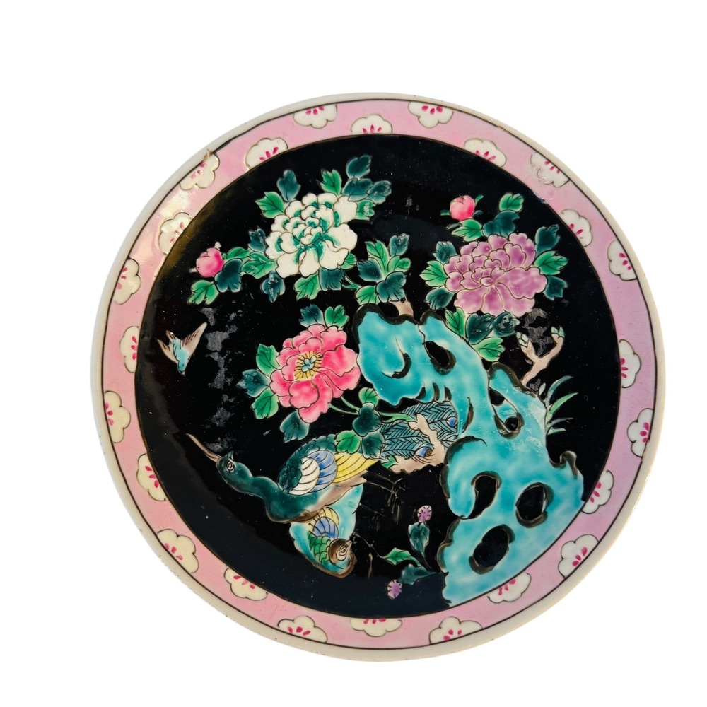 Japanese Nippon Porcelain Decorative Plates Set 3 Birds Flowers Asian Decor - Picture 2 of 7